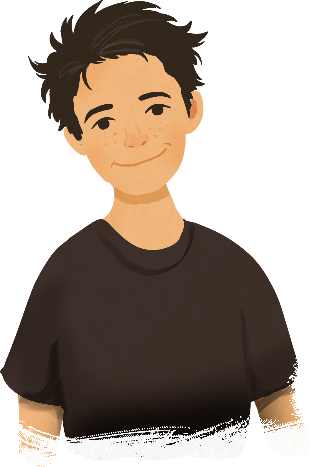 Retrato ilustrado de elemento da equipa ENREDO